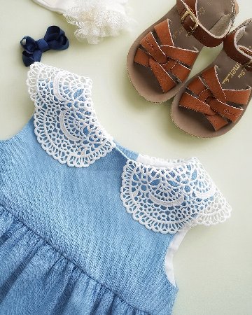 FinaEjerique★ギピュールレースブルードレス(12m~4A)の画像