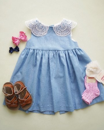 FinaEjerique★ギピュールレースブルードレス(12m~4A)の画像