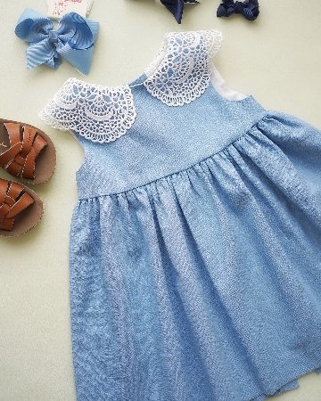 FinaEjerique★ギピュールレースブルードレス(12m~4A)の画像