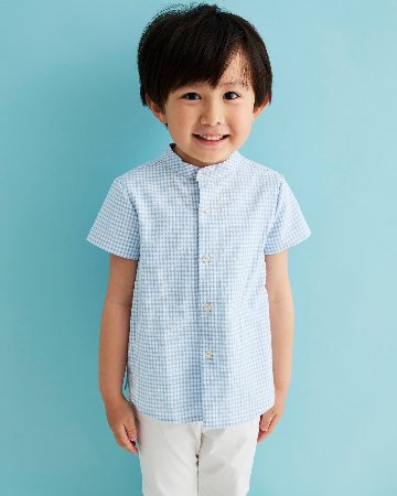 FinaEjerique★ブルーギンガムシャツ(12m~10A)の画像