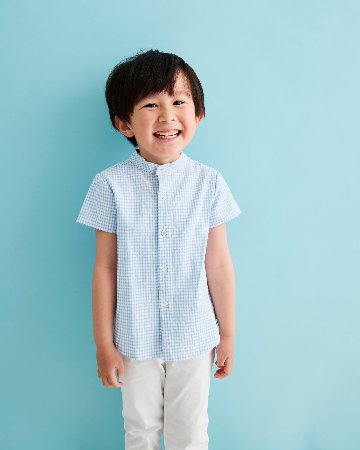 FinaEjerique★ブルーギンガムシャツ(12m~10A)の画像