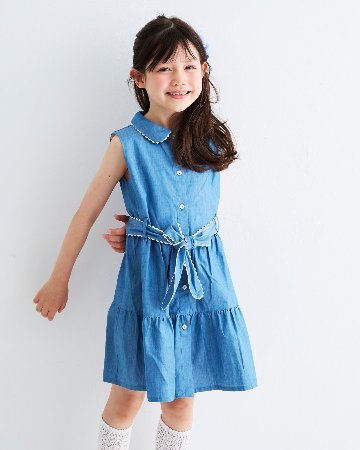 FinaEjerique★インディゴブルーシャツドレス(5A~10A)の画像