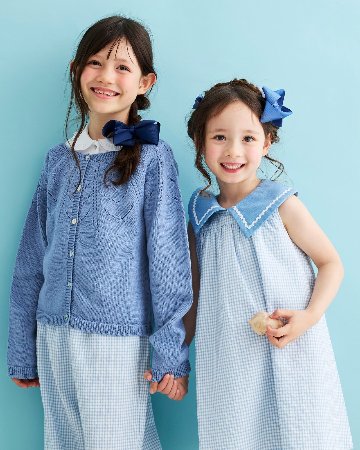 FinaEjerique★ブルーギンガムビッグカラードレス(5A~10A)の画像