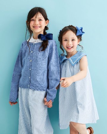 FinaEjerique★ブルーギンガムビッグカラードレス(5A~10A)の画像