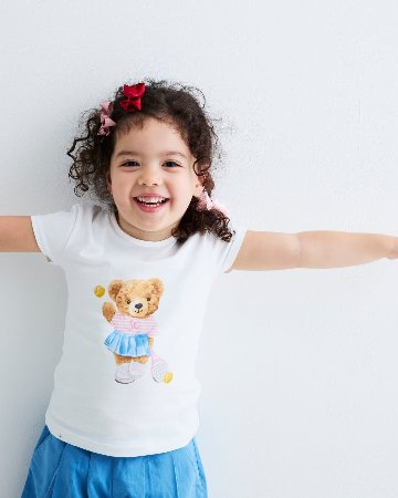 JOMilano★テニスベアガールTシャツ(2y~10y)の画像