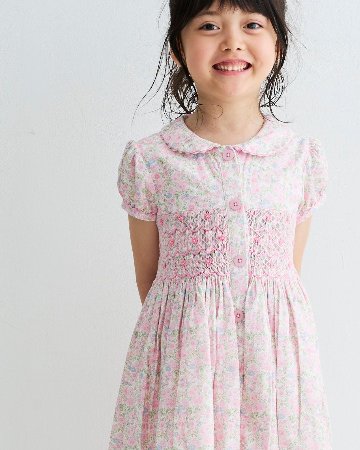 RachelRiley★DitsyPinkBloomスモッキングボタンドレス(2y~10y)の画像