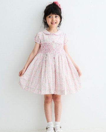 RachelRiley★DitsyPinkBloomスモッキングボタンドレス(2y~10y)の画像