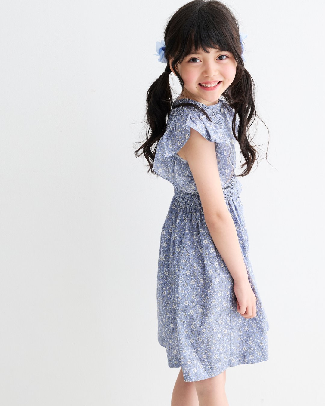 MICHELL×Pukatuka★シャーリングフロントボタンドレス(3A~8A)の画像