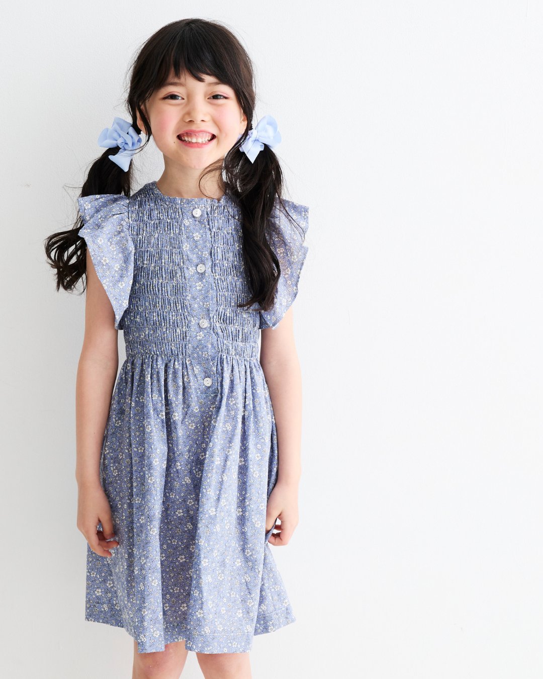 MICHELL×Pukatuka★シャーリングフロントボタンドレス(3A~8A)の画像