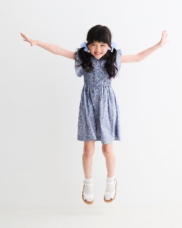 MICHELL×Pukatuka★シャーリングフロントボタンドレス(3A~8A)の画像