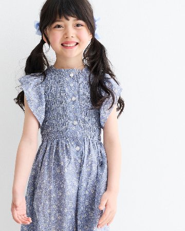 MICHELL×Pukatuka★シャーリングフロントボタンドレス(3A~8A)の画像