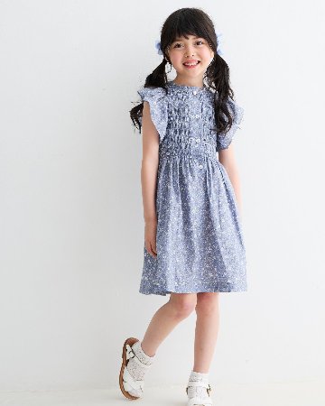 MICHELL×Pukatuka★シャーリングフロントボタンドレス(3A~8A)の画像