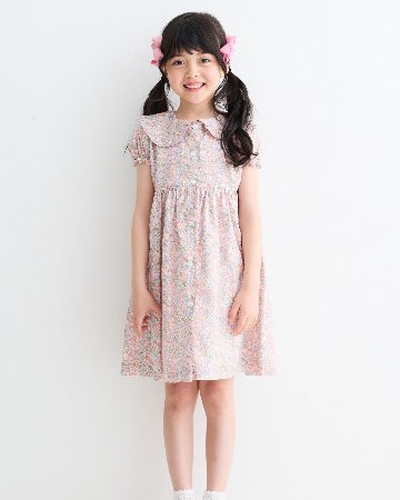 MICHELL×Pukatuka★リバティパフフロントボタンドレス(3A~10A)の画像