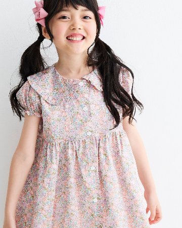MICHELL×Pukatuka★リバティパフフロントボタンドレス(3A~10A)の画像
