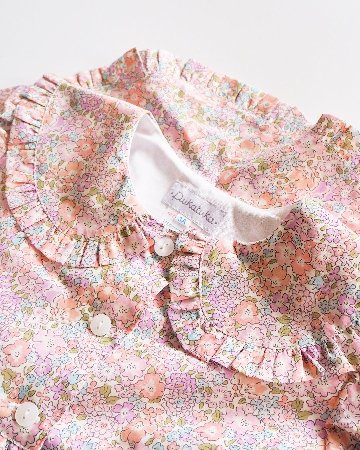 MICHELL×Pukatuka★リバティパフフロントボタンドレス(3A~10A)の画像