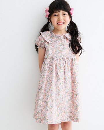 MICHELL×Pukatuka★リバティパフフロントボタンドレス(3A~10A)の画像