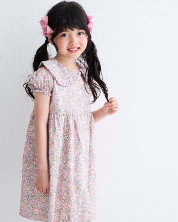 MICHELL×Pukatuka★リバティパフフロントボタンドレス(3A~10A)の画像