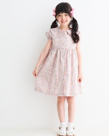 MICHELL×Pukatuka★リバティパフフロントボタンドレス(3A~10A)の画像