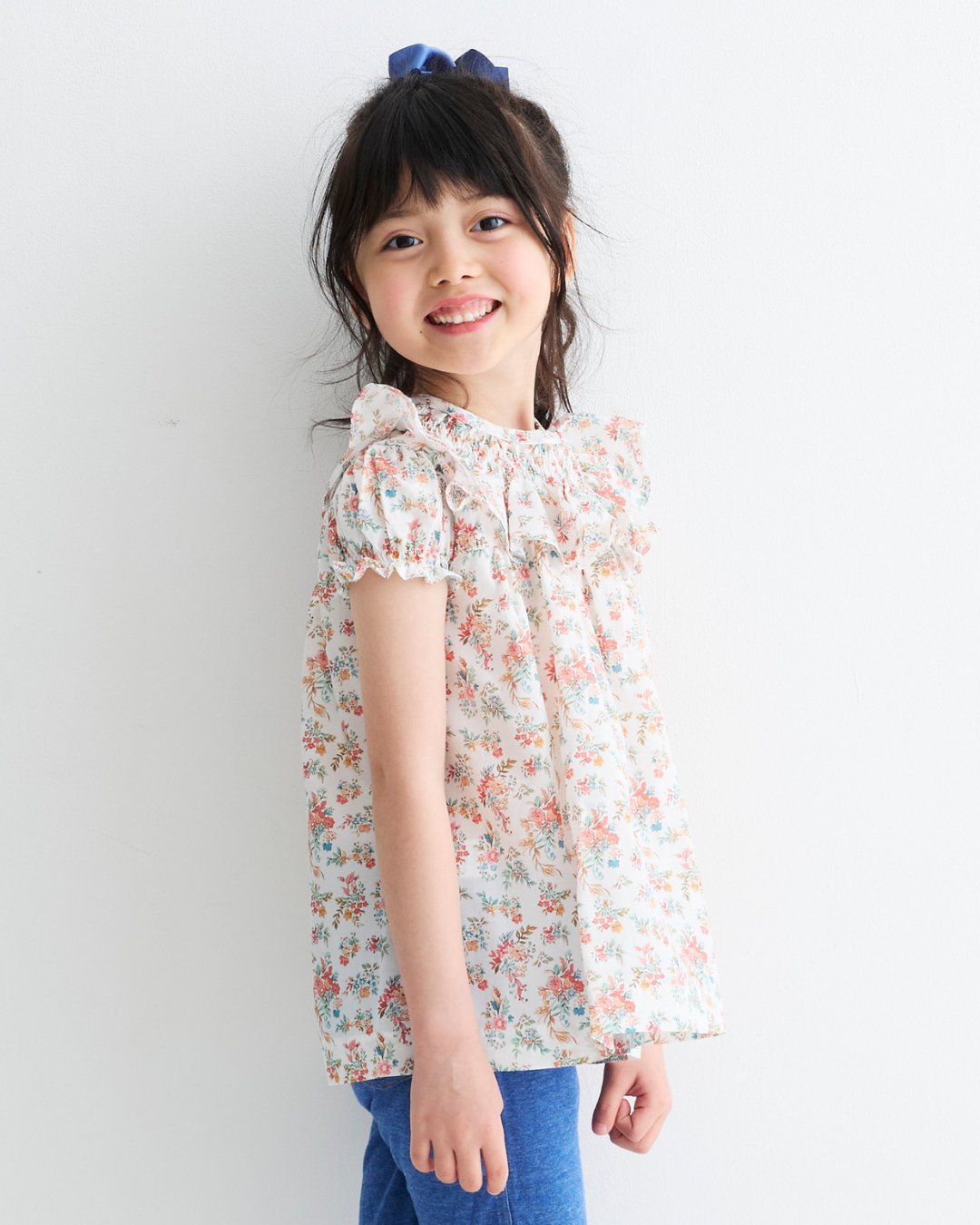 MICHELL×Pukatuka★フローラルシャーリングブラウス(2A~10A)の画像