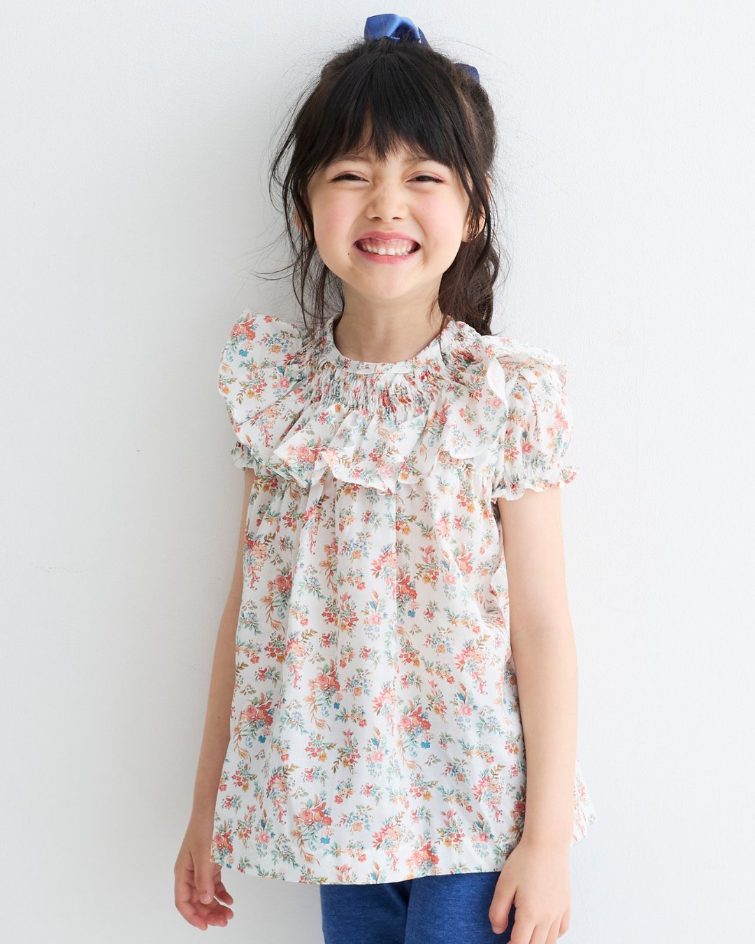 MICHELL×Pukatuka★フローラルシャーリングブラウス(2A~10A)の画像