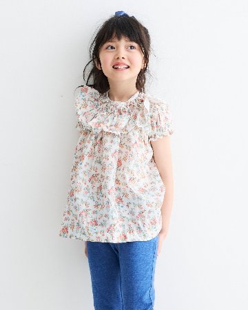 MICHELL×Pukatuka★フローラルシャーリングブラウス(2A~10A)の画像