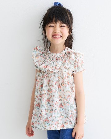 MICHELL×Pukatuka★フローラルシャーリングブラウス(2A~10A)の画像