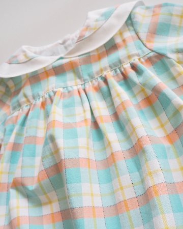 MICHELL×Pukatuka★サマーギンガムセーラーロンパース(unisex)(6m~18m)の画像