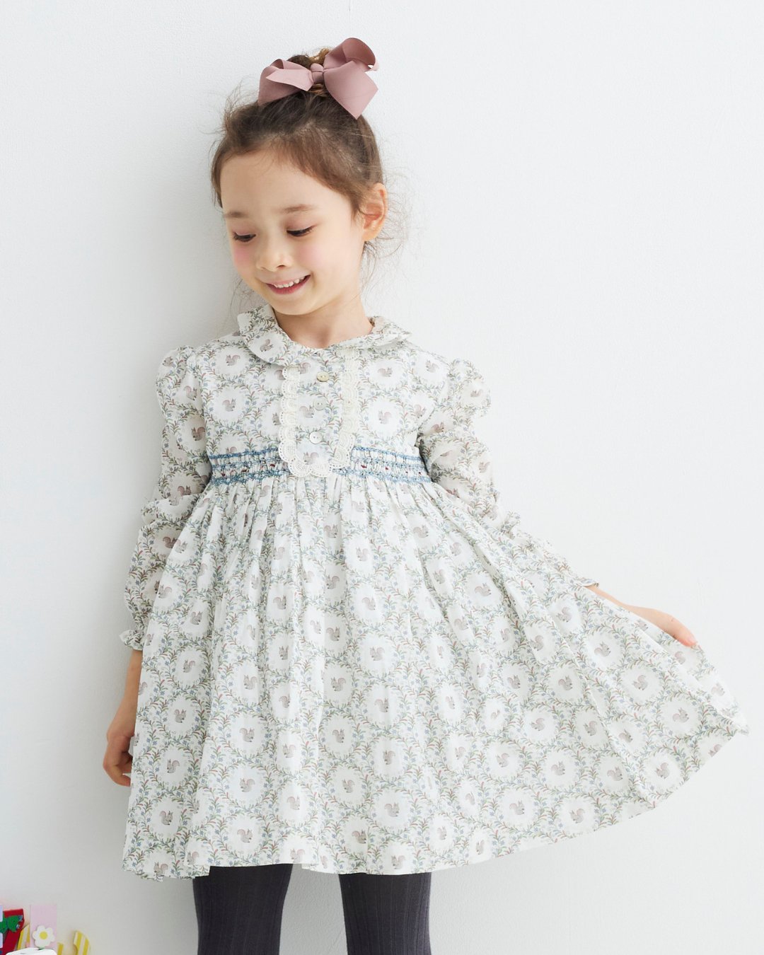 【LAST ONE/4A】pi&pa★Squirrelスモッキングドレス(2A~10A)の画像