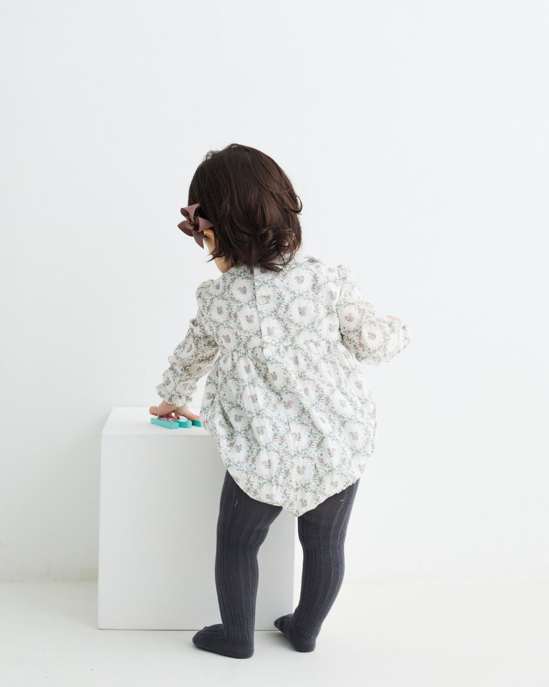 【LAST ONE/18m】pi&pa★Squirrelスモッキングロンパース(12m~18m)の画像