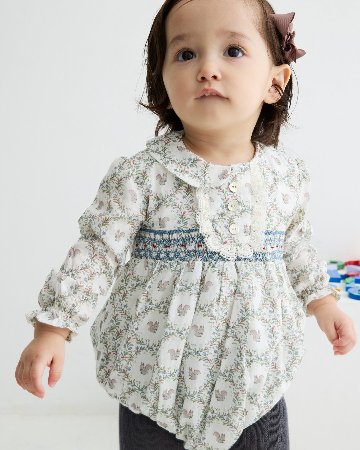 【LAST ONE/18m】pi&pa★Squirrelスモッキングロンパース(12m~18m)の画像