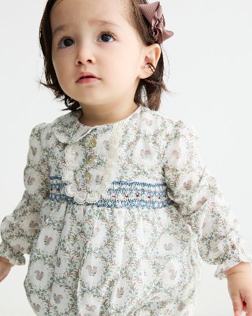 【LAST ONE/18m】pi&pa★Squirrelスモッキングロンパース(12m~18m)の画像