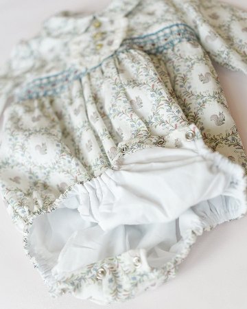 【LAST ONE/18m】pi&pa★Squirrelスモッキングロンパース(12m~18m)の画像