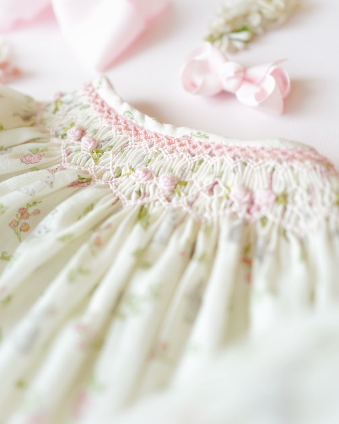 pi&pa★Bunniesハンドスモッキングビショップドレス(12m~3A)の画像