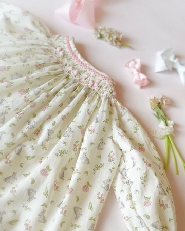 pi&pa★Bunniesハンドスモッキングビショップドレス(12m~3A)の画像