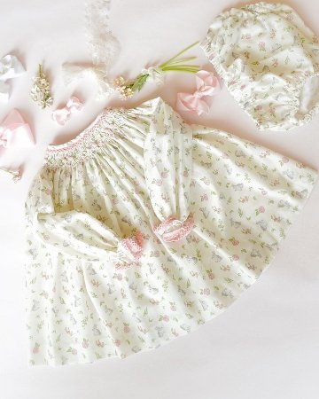 pi&pa★Bunniesハンドスモッキングビショップドレス(12m~3A)の画像