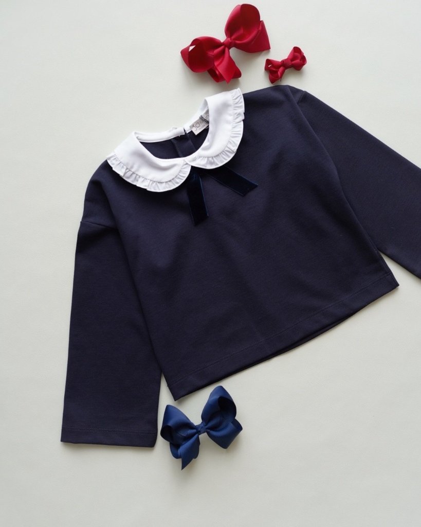 JOMilano★ガールズホワイトカラーリボントップス(3A~10A)の画像