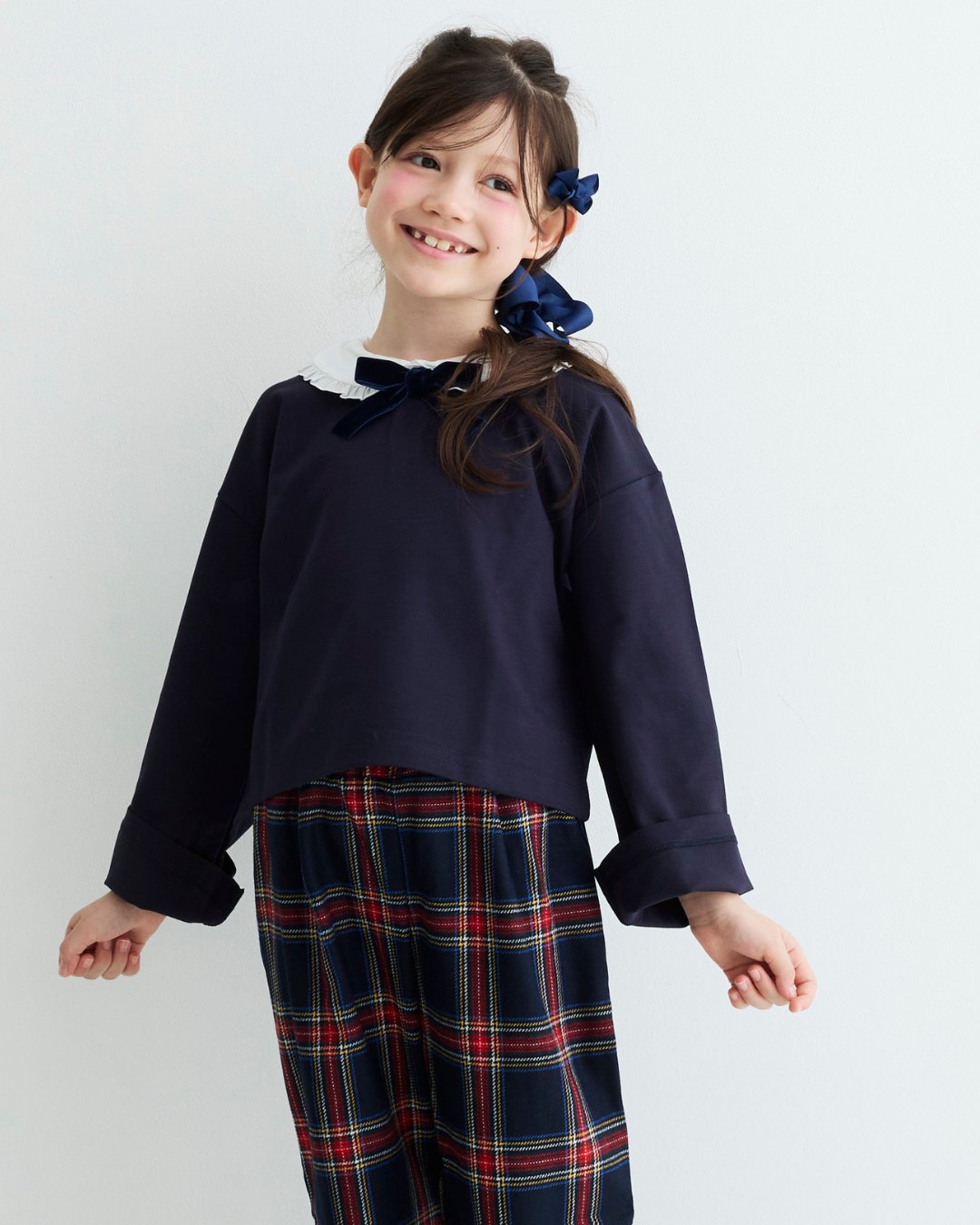 JOMilano★ガールズホワイトカラーリボントップス(3A~10A)の画像