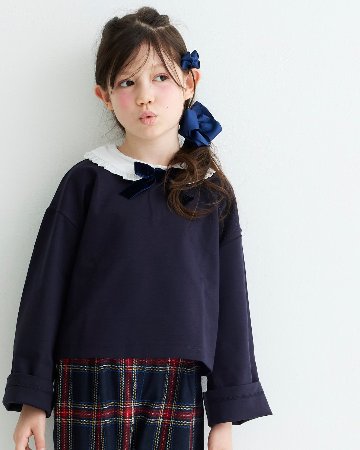 JOMilano★ガールズホワイトカラーリボントップス(3A~10A)の画像