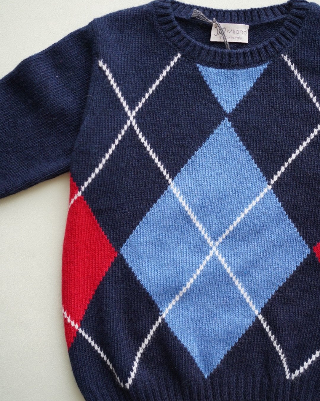 JOMilano★カシミヤ混アーガイルセーター(2A~10A)の画像