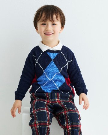JOMilano★カシミヤ混アーガイルセーター(2A~10A)の画像