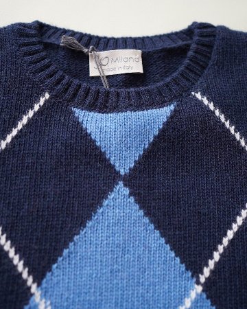 JOMilano★カシミヤ混アーガイルセーター(2A~10A)の画像