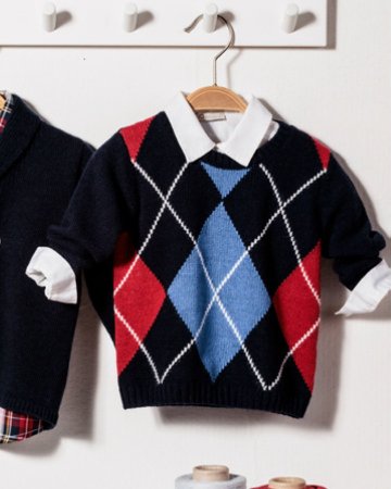 JOMilano★カシミヤ混アーガイルセーター(2A~10A)の画像