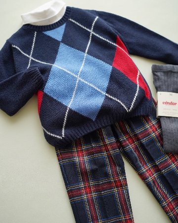 JOMilano★カシミヤ混アーガイルセーター(2A~10A)の画像