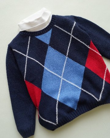 JOMilano★カシミヤ混アーガイルセーター(2A~10A)の画像