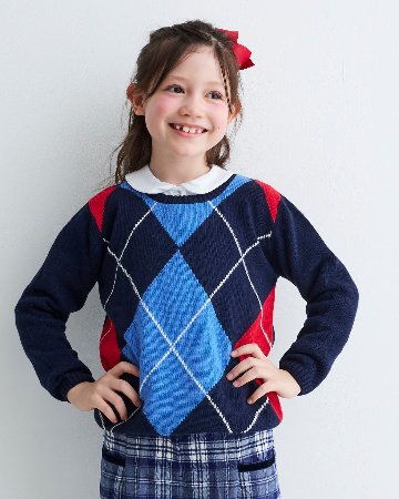 JOMilano★カシミヤ混アーガイルセーター(2A~10A)の画像