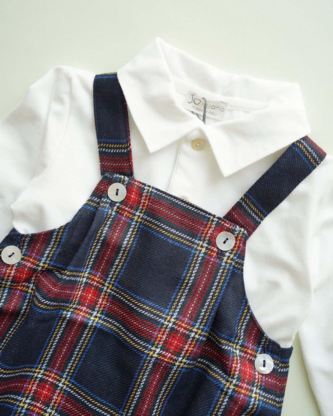 【Left/12m&18m】JOMilano★スコティッシュサロペット(12m~24m)の画像