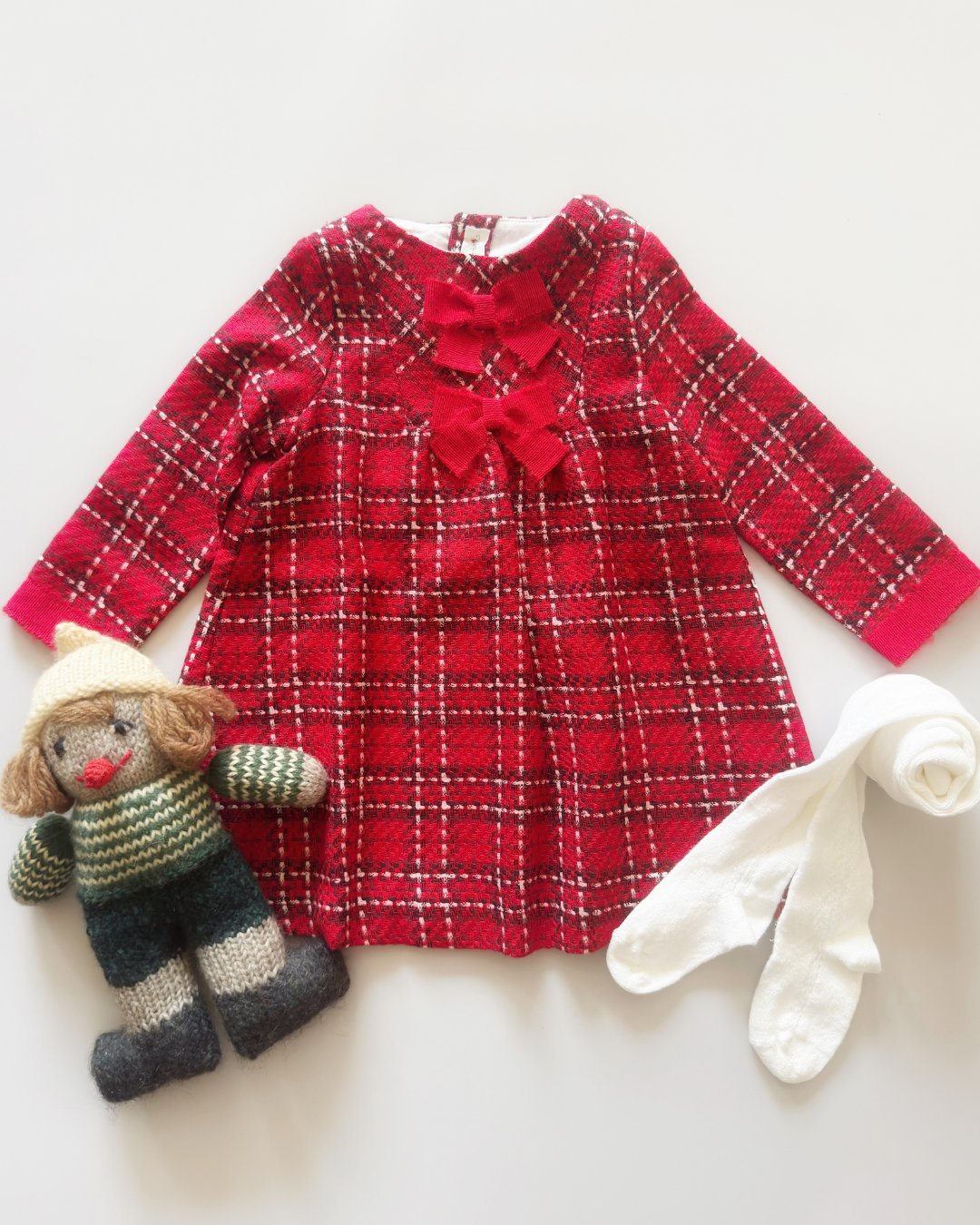 FinaEjerique★レッドチェックツイードドレス(2A~10A)の画像