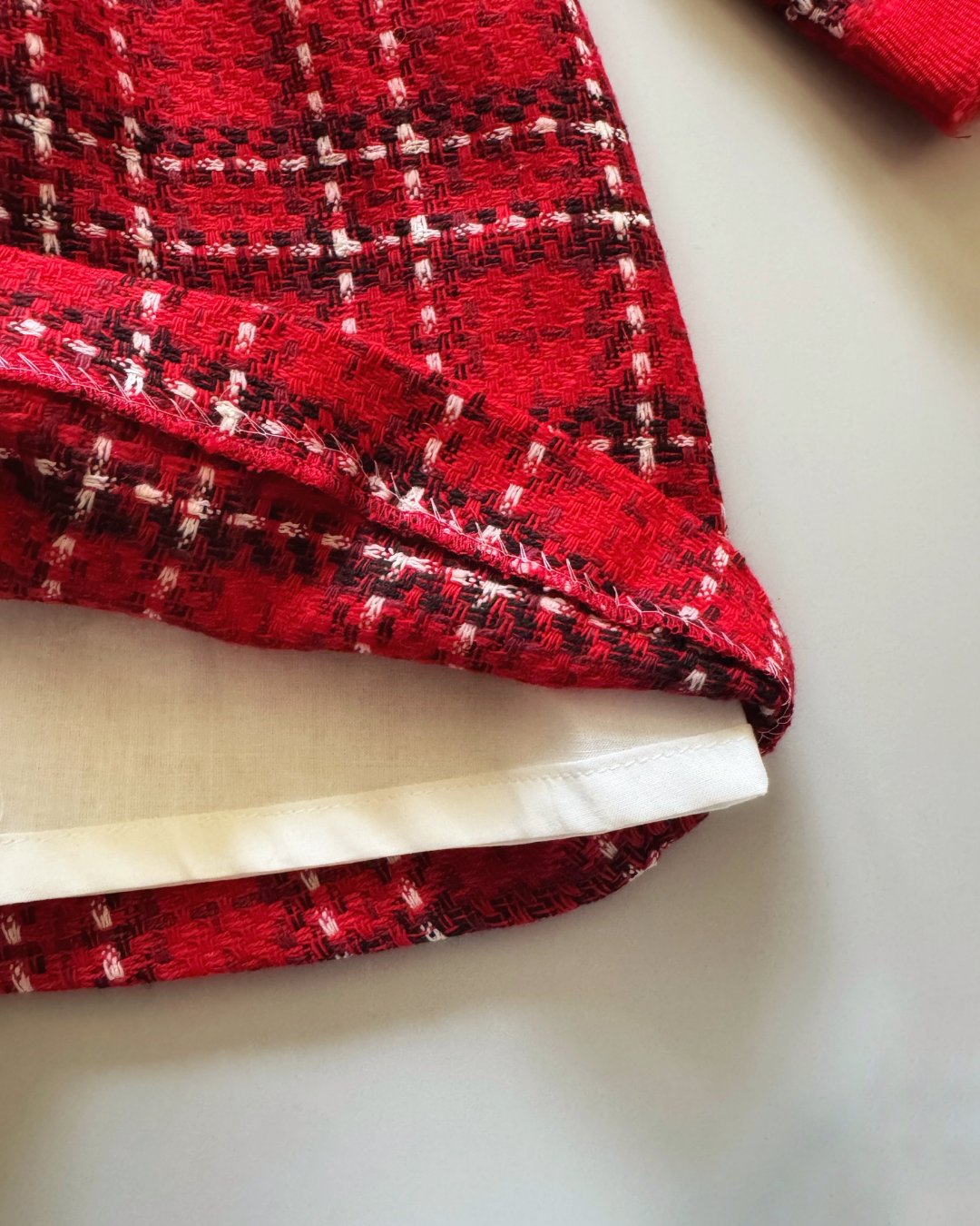 FinaEjerique★レッドチェックツイードドレス(2A~10A)の画像