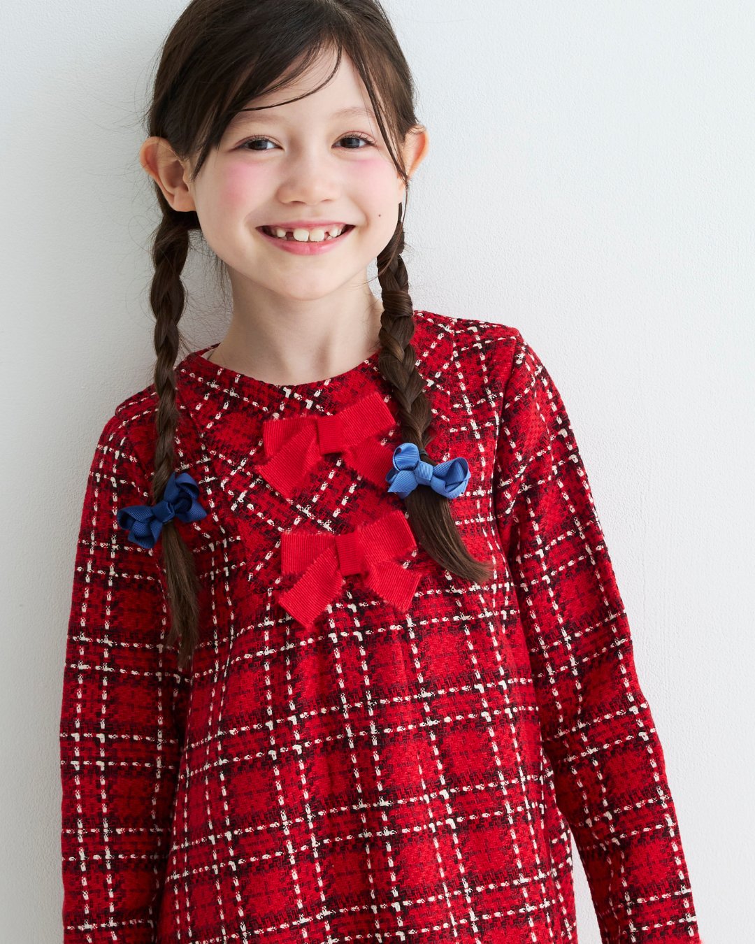 FinaEjerique★レッドチェックツイードドレス(2A~10A)の画像