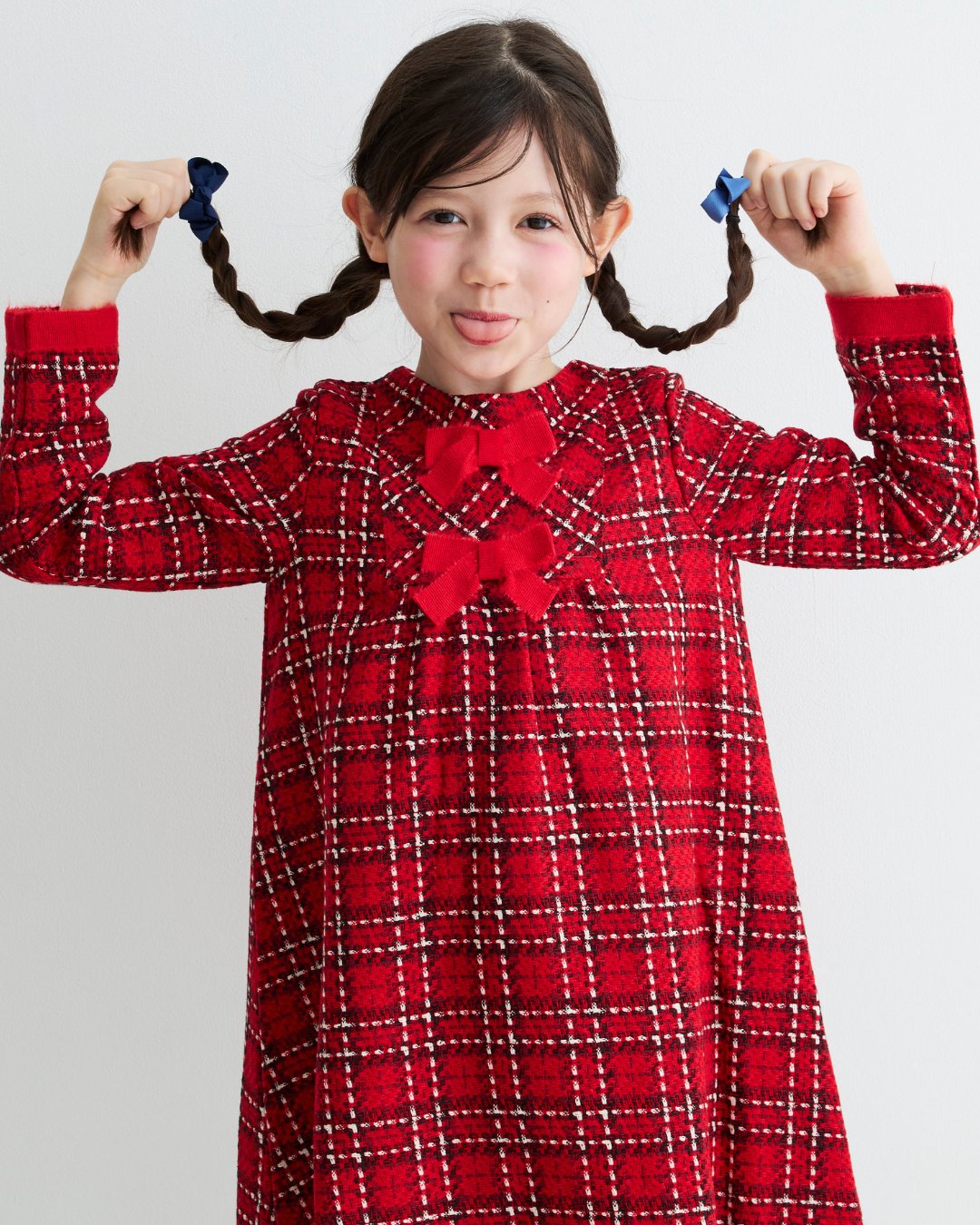 FinaEjerique★レッドチェックツイードドレス(2A~10A)の画像